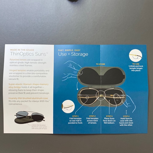 ThinOptics Suns - Aviator Gold/Brown - Picture 6 of 7